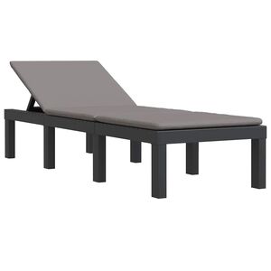 vidaXL sauļo&scaron;anās zvilnis ar matraci, antracītpelēks, PP