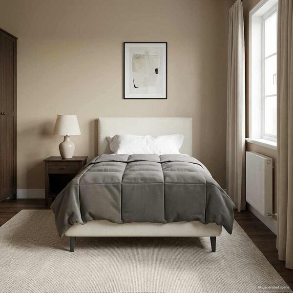 vidaXL Pilnas gada sega Tiltiņ&scaron; Gai&scaron;i pelēks 140 x 220 cm Mikro&scaron;ķiedra