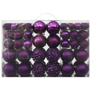 vidaXL Ziemassvētku bumbas, 100 gab., violetas