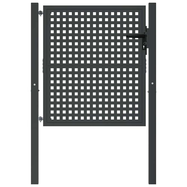 vidaXL dārza vārti, antracīta krāsā, 100x100 cm, tērauds
