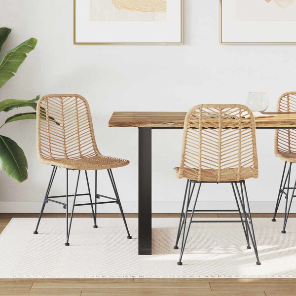 vidaXL Ēdamistabas krēsls 2 pcs Dabiska 44 x 47 x 85 cm