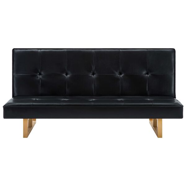 vidaXL dīvāngulta, melna mākslīgā āda