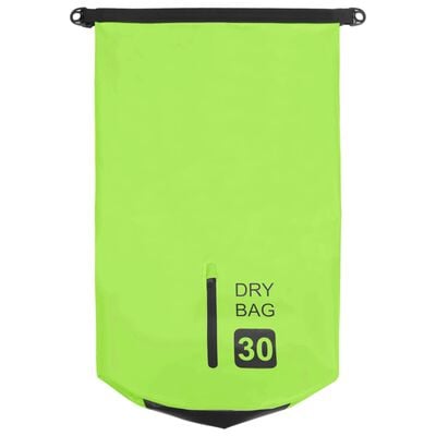 vidaXL ūdens soma ar rāvējslēdzēju, zaļa, 30 L, PVC