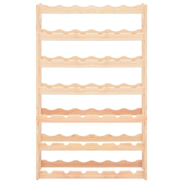 vidaXL vīna pudeļu statīvs 42 pudelēm, priedes koks