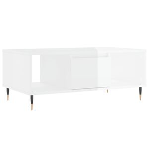 vidaXL kafijas galdiņ&scaron;, spīdīgi balts, 90x50x36,5cm, inženierijas koks