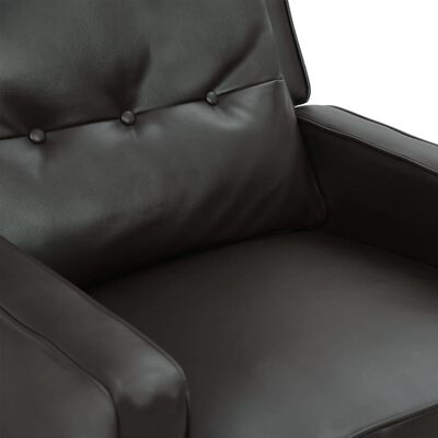 vidaXL atpūtas krēsls, paceļams, spīdīgi melna mākslīgā āda