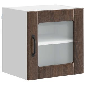 vidaXL Sienas stikla skapis LUCCA Brūns ozols 40 x 31 x 40 cm