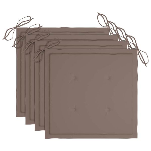 vidaXL dārza krēsli ar matračiem, 4 gab., akācijas masīvkoks