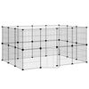 vidaXL 28 paneļu mājdzīvnieku būris ar durvīm, melns, 140x105x70cm, tērauds