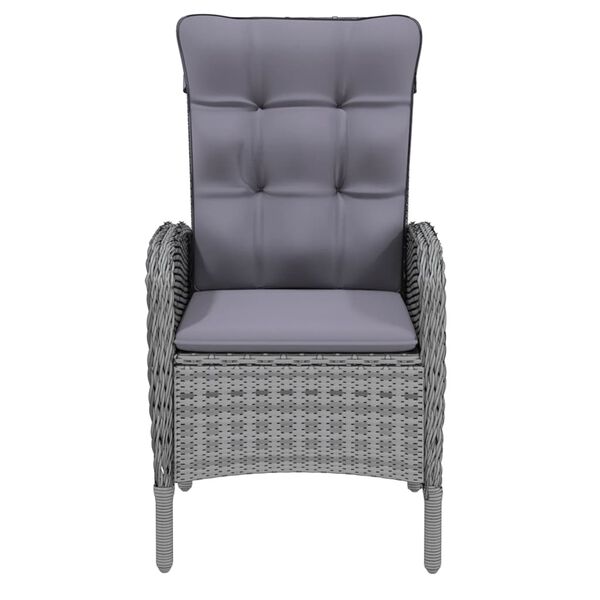 vidaXL 5-daļīgs dārza mēbeļu komplekts, pelēka PE rotangpalma