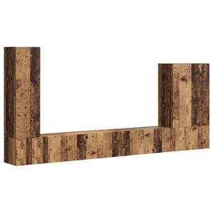 vidaXL Televizora sienas skapja komplekts 6 pcs Vecs koks