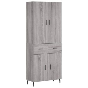 vidaXL augstais skapis, pelēks, 69,5x34x180 cm, inženierijas koks