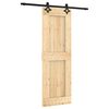 vidaXL Slīdo&scaron;ās durvis Dabiska un melna 70 x 210 cm Cieta priedes koks