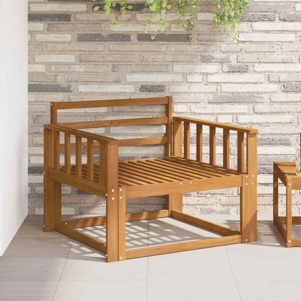 vidaXL Āra vidējā dīvāns Cietā akācijas koks Dabiska