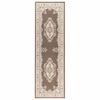 vidaXL Skrējēju paklājs FLORNES Austs Pelēkbrūns raksts 67 x 150 cm PP