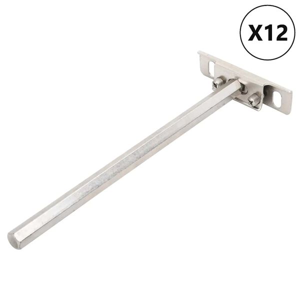 vidaXL peldo&scaron;ie plauktu kron&scaron;teini 12 gab. &Oslash;12x200 mm oglekļa tērauds