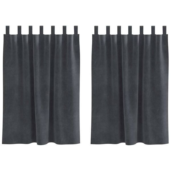 vidaXL Aptum&scaron;ojo&scaron;ie aizkari 2 pcs Gai&scaron;i pelēks 140 x 140 cm Samts
