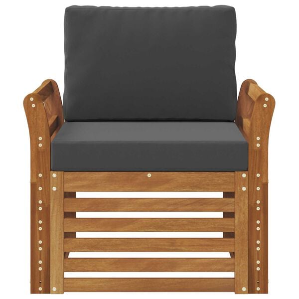 vidaXL Āra dīvānu komplekts Cieta akācijas koks un poliesters Dabiska