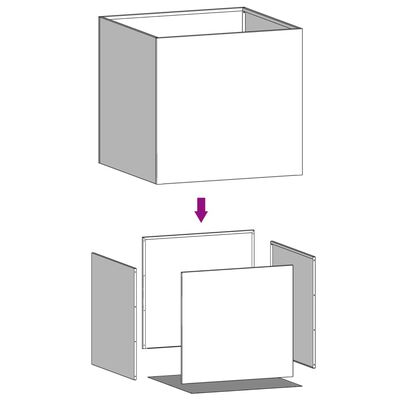 vidaXL puķu kastes, 2 gb., baltas, 49x47x46 cm, auksti velmēts tērauds