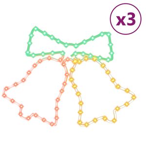 vidaXL Ziemassvētku zvaniņu figūras, 3 gab., 72 LED, 50x56 cm
