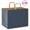 vidaXL papīra maisiņi 250 gab. ar rokturiem, zili, 32x22x24 cm