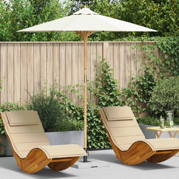 vidaXL Dārza parasols Krēmkrāsas &Oslash; 270 x 260 cm Bambuss