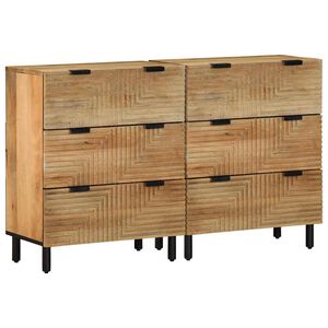 vidaXL Bufetes 2 gab Brūns 60x33x75 cm Masīvkoka Mango