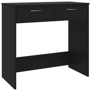 vidaXL rakstāmgalds, melns, 80x40x75 cm, inženierijas koks