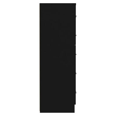 vidaXL augstā kumode ar atvilktnēm, melna, 41x35x106 cm, skaidu plātne