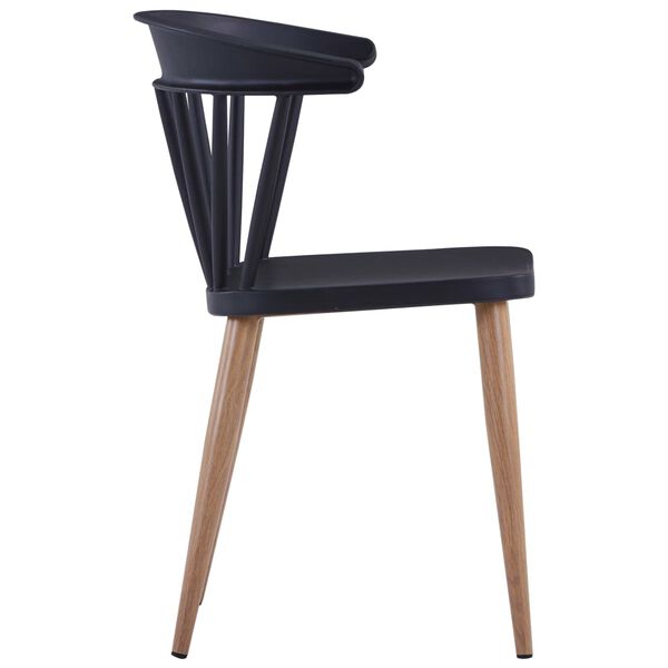 vidaXL virtuves krēsli, 2 gab., melna plastmasa