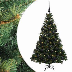 vidaXL Mākslīgā Ziemassvētku egle ar bumbiņu 120 cm 150 LED