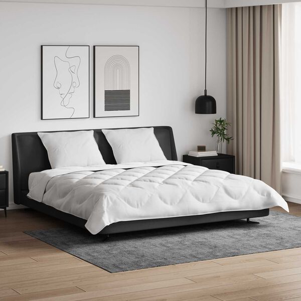 vidaXL Sega ar spilveniem ar spilvenu 3 pcs Balts Mikro&scaron;ķiedra