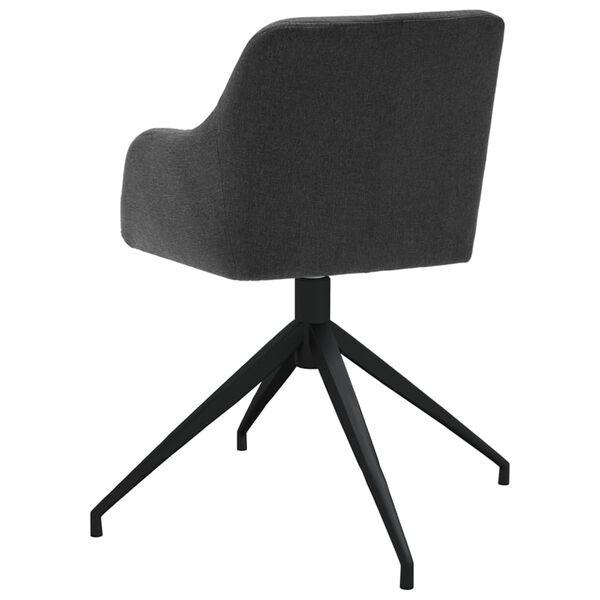 vidaXL grozāmi virtuves krēsli, 6 gab., tum&scaron;i pelēks audums