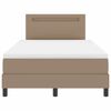 vidaXL Gultas rāmis ar matraci Kapučīno 120 x 190 cm Mākslīgā āda