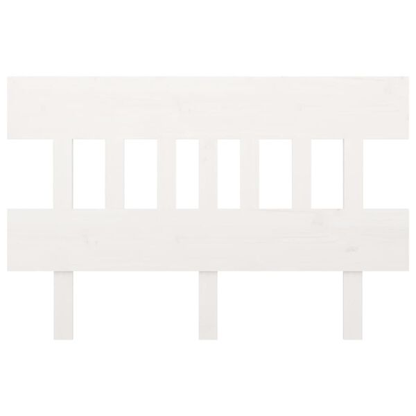 vidaXL gultas galvgalis, balts, 123,5x3x81 cm, priedes masīvkoks