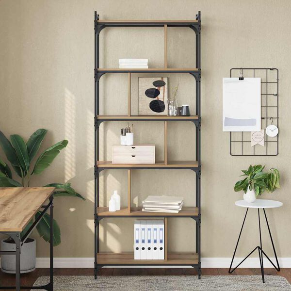 vidaXL Grāmatu skapis amatnieku ozola 76 x 32 x 192 cm