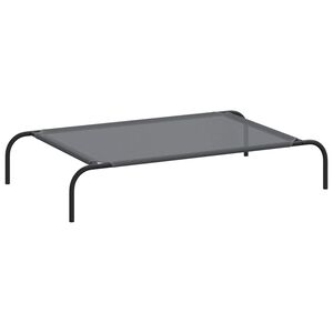 vidaXL Paaugstināta suņu gulta pelēka 110x65x20 cm Tekstilēns tērauds