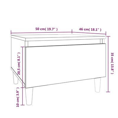 vidaXL galdiņi, 2 gab., kvēpināta ozolkoka, 50x46x35 cm
