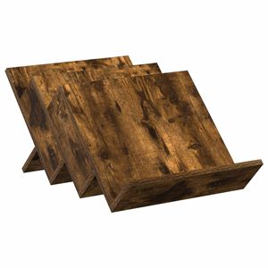 vidaXL Žurnālu statīvs ar plauktu Dūmaka ozols 53 x 40 x 28,5 cm