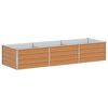 vidaXL Augstā puķu kaste Gai&scaron;i brūns 240 x 80 x 45 cm Cinkota tērauda