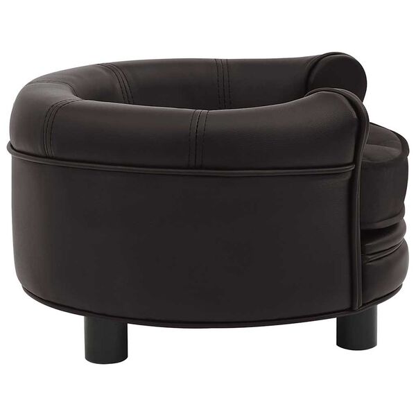 vidaXL suņu dīvāns, brūns, 48x48x32 cm, plīšs, mākslīgā āda