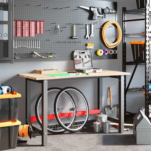 vidaXL darbagalds, 140x60x81,5 cm, ozola masīvkoks