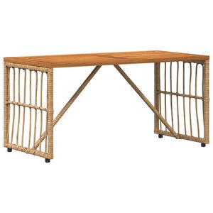 vidaXL Āra galds Dabiska 80 x 40 x 40 cm Tērauds un poli ratan