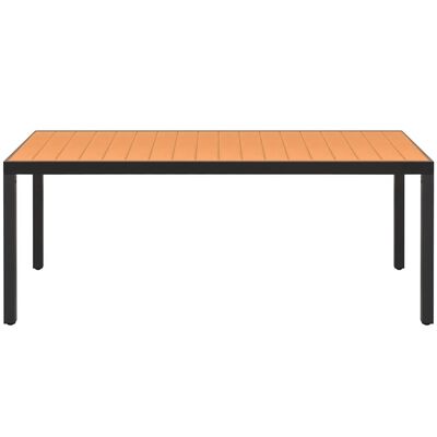vidaXL dārza galds, brūns, 185x90x74 cm, alumīnijs un WPC