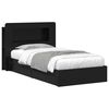 vidaXL Gultas rāmis ar uzglabā&scaron;anu Melns 75 x 190 cm Inženierijas koks