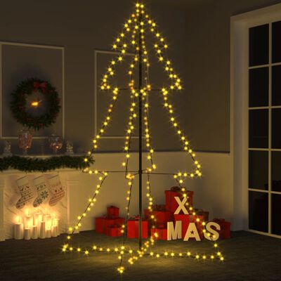 vidaXL Ziemassvētku egle, 240 LED, telpām, āra teritorijai, 118x180 cm