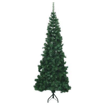 vidaXL mākslīgā Ziemassvētku egle, stūra, zaļa, 210 cm, PVC
