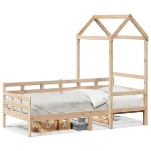 vidaXL Dienas gulta ar jumtu bez matrača 80x200 cm masīvkoks