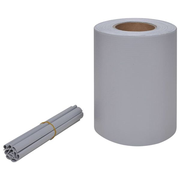 vidaXL dārza aizslietnis, PVC, 70x0,19 m, gaiši pelēks