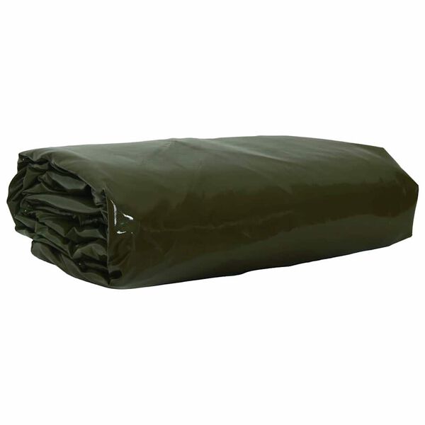vidaXL Tarps 650g / m&sup2; Olīvu zaļ&scaron; 5 x 5 m Audekls ar PVC pārklājumu